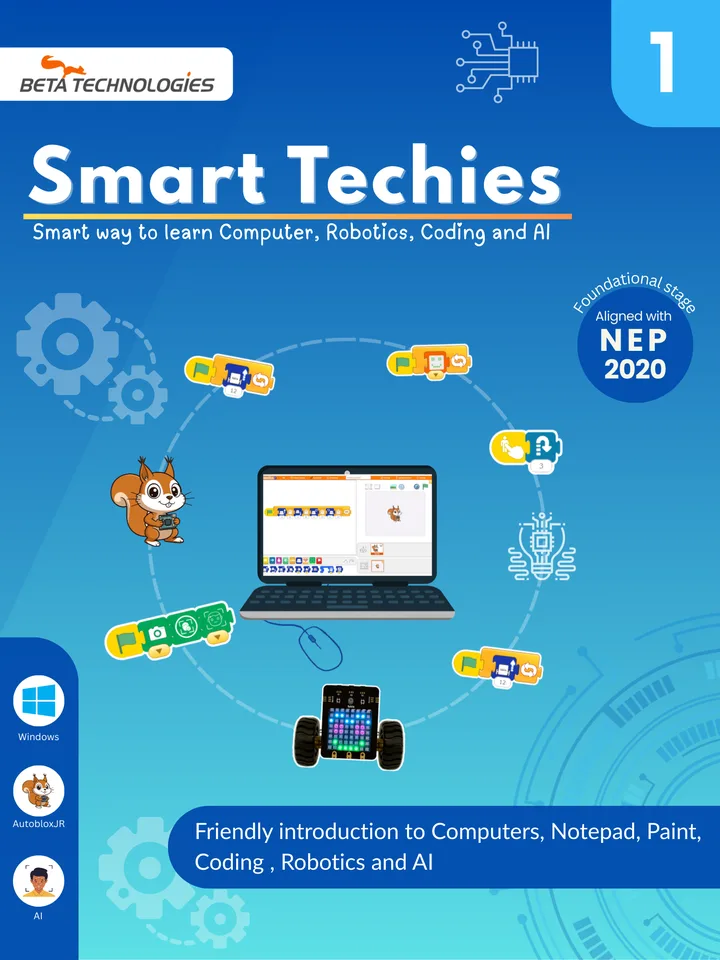 Smart Techies Grade 1 computer science, robotics and AI textbook cover