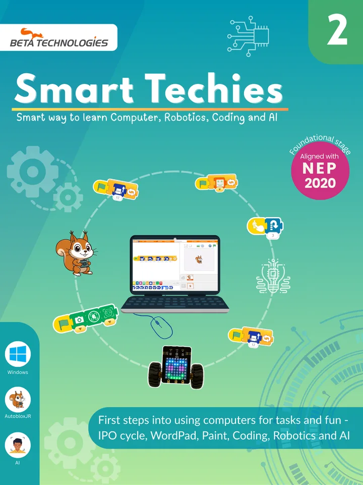 Smart Techies Grade 2 computer science, robotics and AI textbook cover