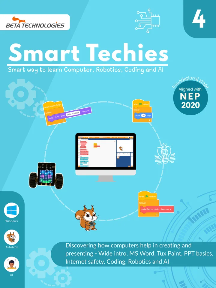 Smart Techies Grade 4 computer science, robotics and AI textbook cover